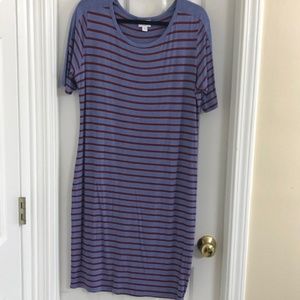 LulaRoe Blue and orange stripped Julia dress